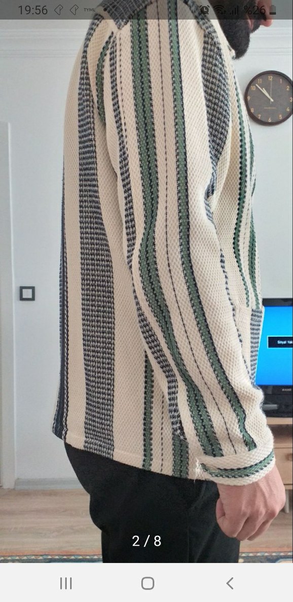 Düğmeli Erkek Gri Hırka - Görsel 2