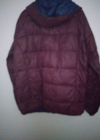 bordo kuş tüyü şişme  mont - Görsel 3