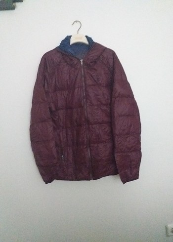 bordo kuş tüyü şişme  mont - Görsel 2