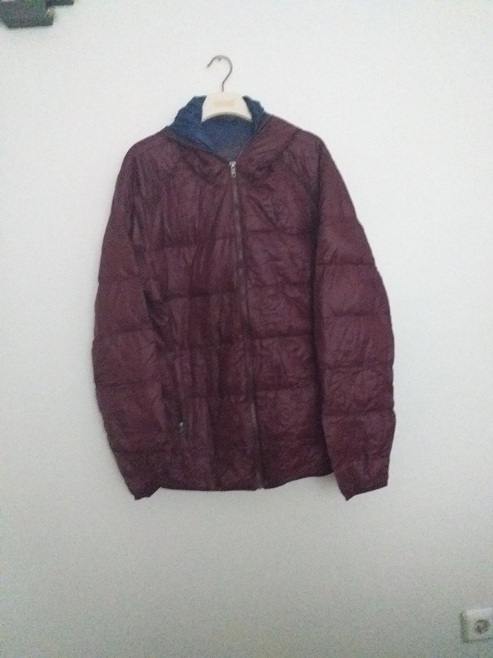 bordo kuş tüyü şişme  mont - Görsel 2