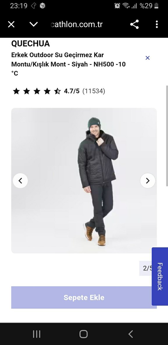 Erkek Siyah Fermuarlı Günlük Mont - Görsel 2