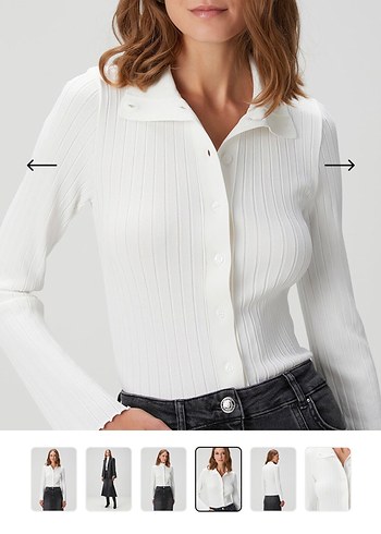 Düğmeli Gri Denim Kalem Etek - Görsel 2