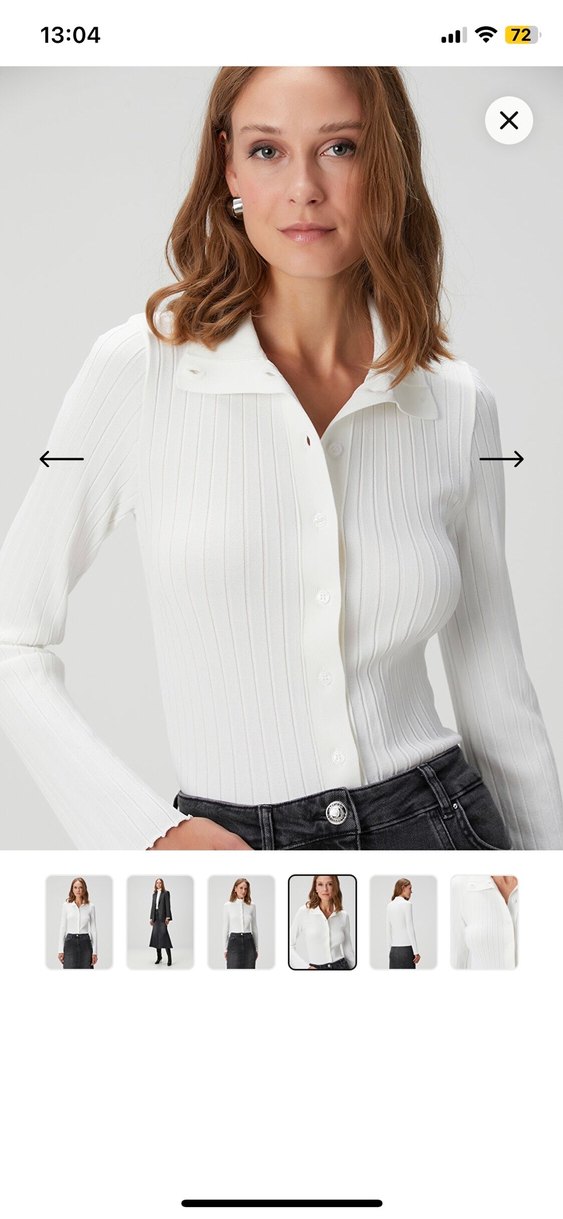 Düğmeli Gri Denim Kalem Etek - Görsel 2