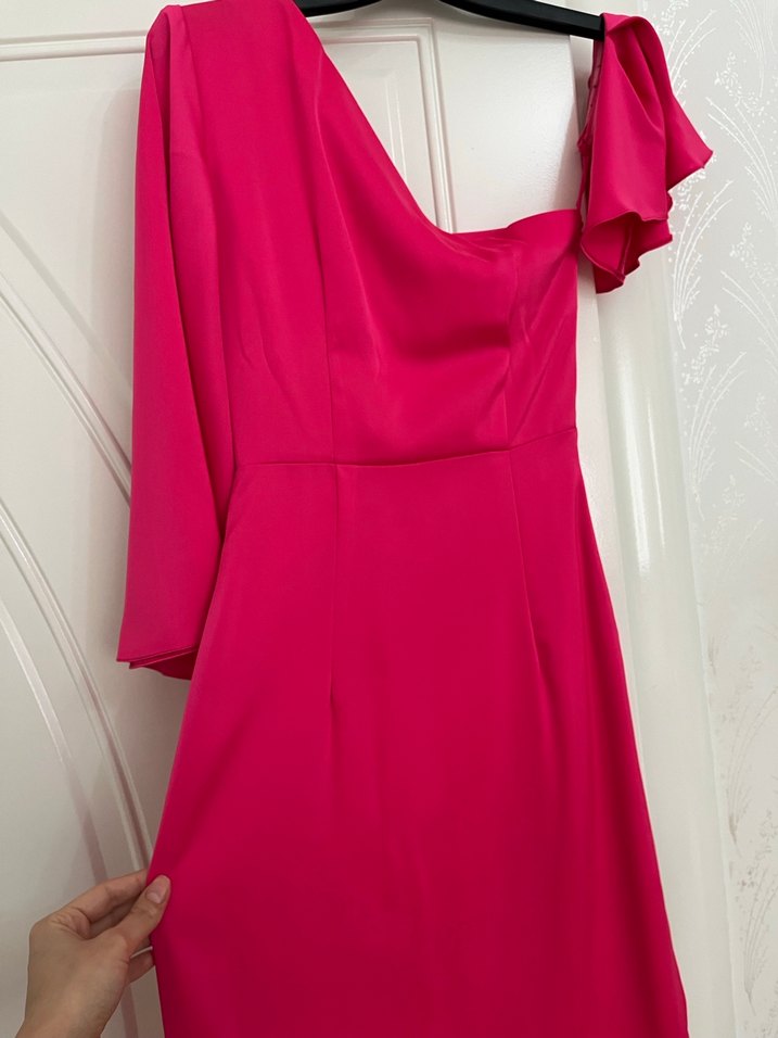 Pembe Drapeli Abiye Elbise - Görsel 4