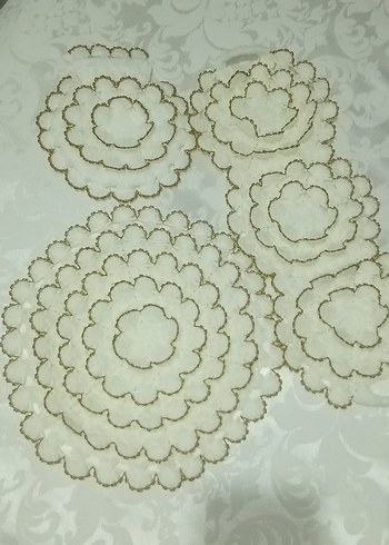 Beden Bohem İşlemeli Beyaz Dantel Seti