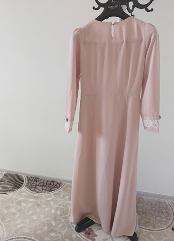 38 Beden Pudra pembe elbise