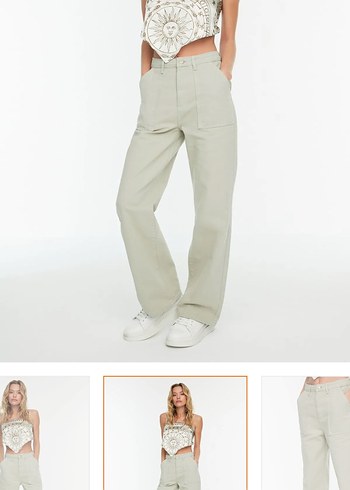 Trendyol & Milla Trendyol & Milla Yeşil Yüksek bel wide leg jeans