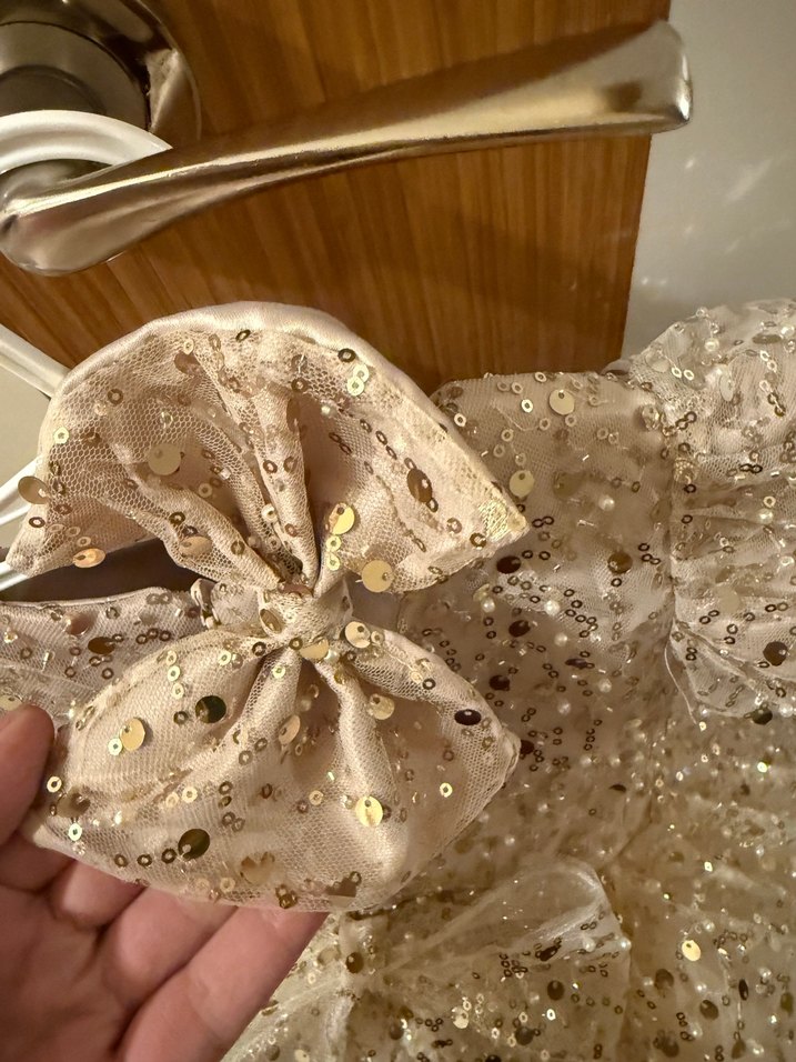 Bej Karpuz Kol İncili Çocuk Abiye - Görsel 3