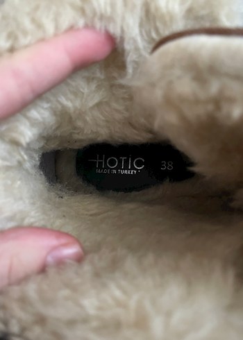 Kahverengi Tüylü Orijinal Hotıc Deri Platform Topuklu Bot - Görsel 2