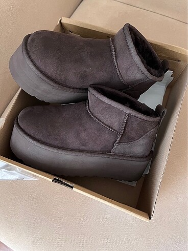38 Beden kahverengi Renk Ugg platform