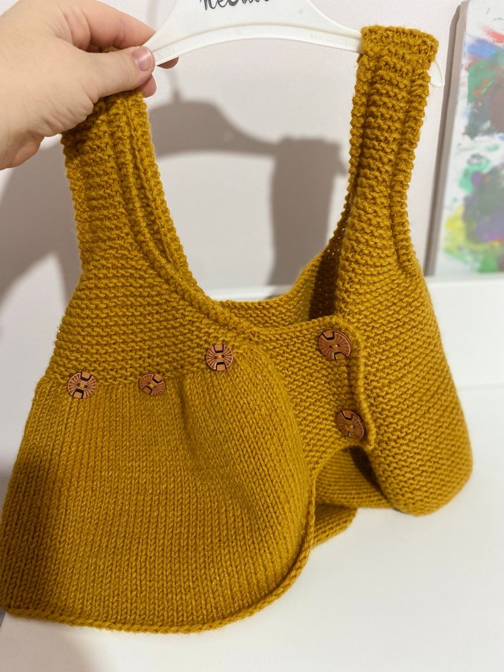 Sarı Bohem Tarzı Kız Çocuk Triko Yelek - Görsel 3