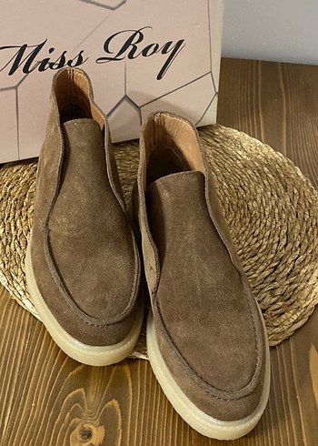 Loro pıene Bej Süet Kadın Dolgu Topuk Espadril - Görsel 2