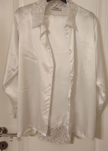 Uzun Beyaz Bohem Dantel Detaylı Kadın Gecelik - Görsel 14