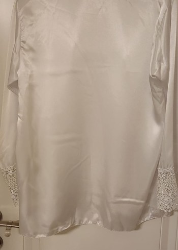 Uzun Beyaz Bohem Dantel Detaylı Kadın Gecelik - Görsel 10