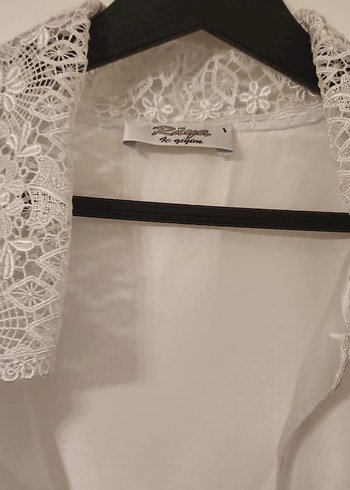 Uzun Beyaz Bohem Dantel Detaylı Kadın Gecelik - Görsel 12