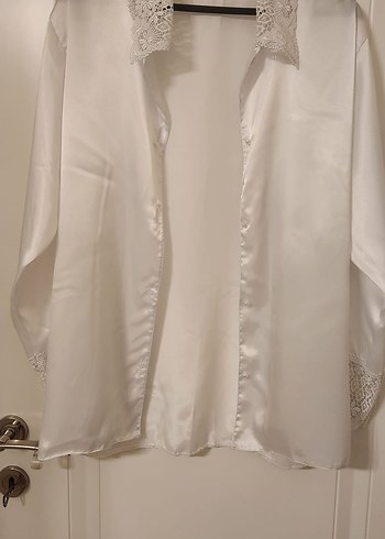 Uzun Beyaz Bohem Dantel Detaylı Kadın Gecelik - Görsel 11