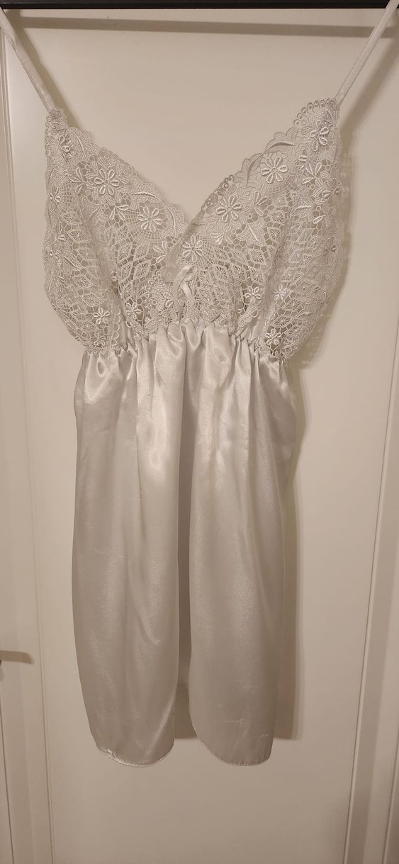 Uzun Beyaz Bohem Dantel Detaylı Kadın Gecelik - Görsel 3