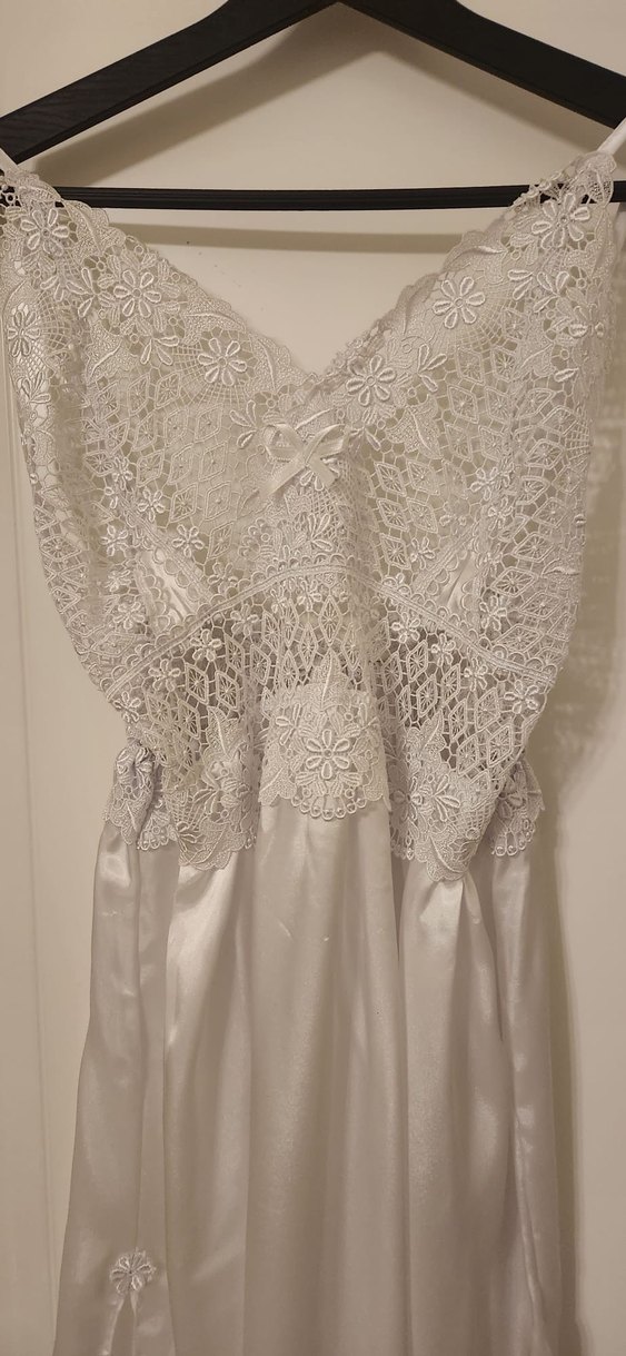 Uzun Beyaz Bohem Dantel Detaylı Kadın Gecelik - Görsel 5