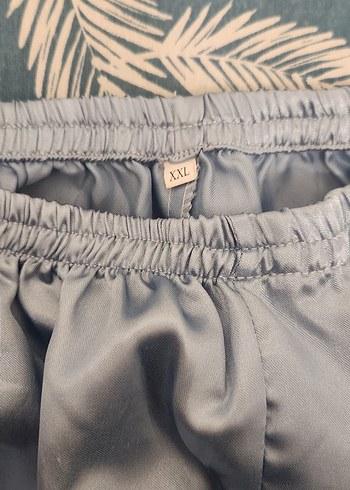 Mavi Nakışlı Vintage Kadın Pijama Takımı - Görsel 6