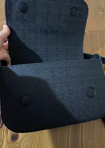 Vakko Kemer Detaylı siyah Deri Kadın Omuz Çantası - Görsel 6