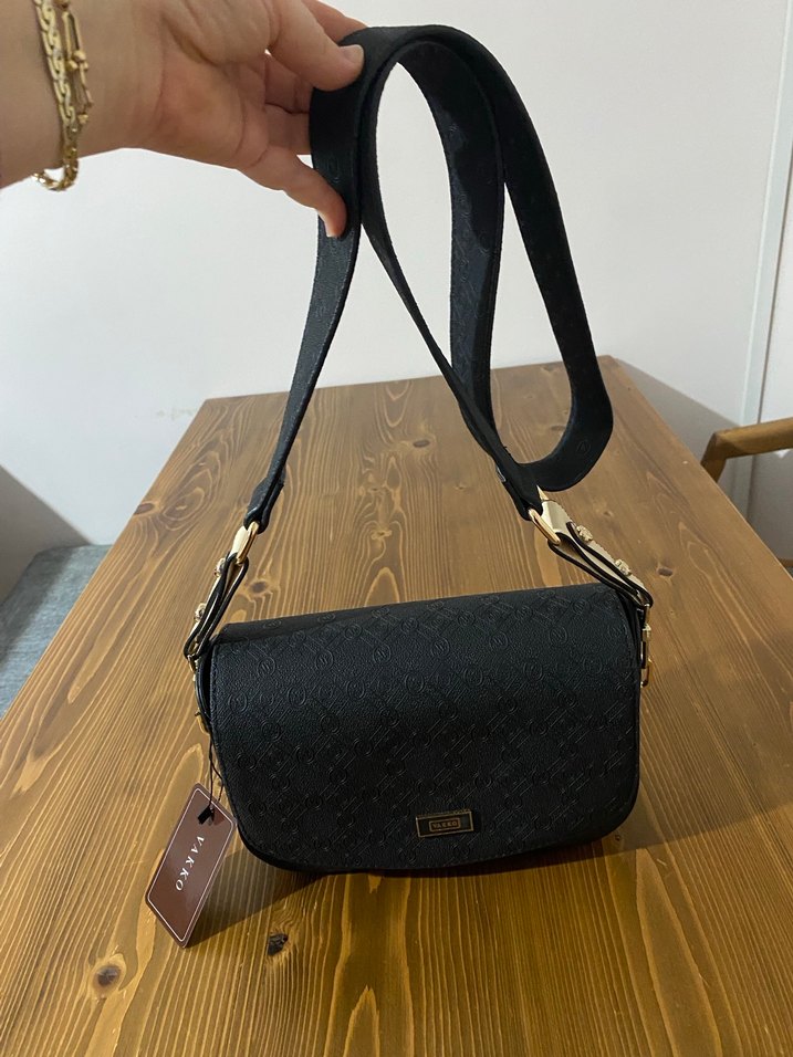 Vakko Kemer Detaylı siyah Deri Kadın Omuz Çantası - Görsel 2