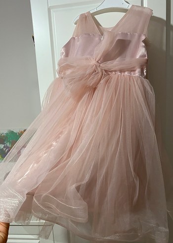 Askılı Kız Çocuk Tül abiye rose rengi - Görsel 6