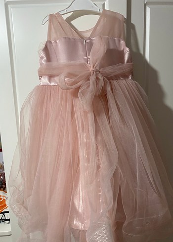 Askılı Kız Çocuk Tül abiye rose rengi - Görsel 7