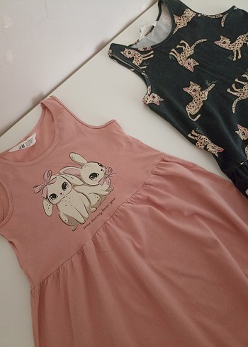 H&M kız çocuk elbise 2 li