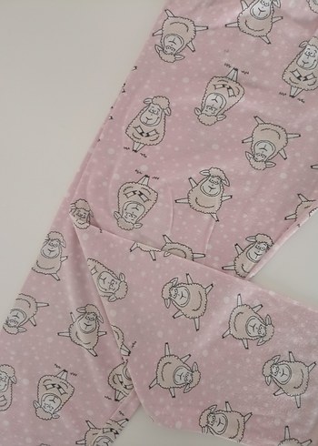 5 Yaş Beden gri Renk Pamuklu Kız Çocuk Gri Baskılı Kısa Kollu Pijama