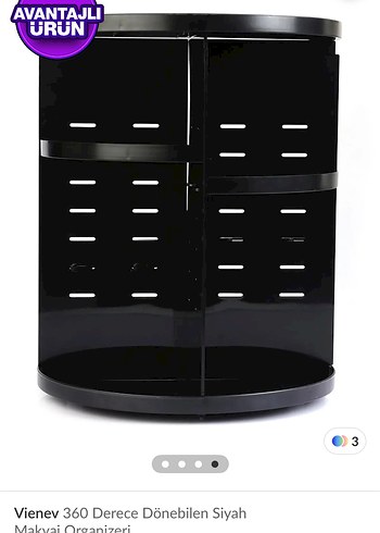 Vienev 360° Döner Siyah Makyaj Organizeri