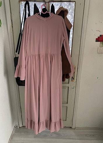 Pembe Günlük Tesettür Elbise