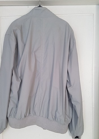 Gri, lacivert çift taraflı giyim,  Fermuarlı mont. - Görsel 3