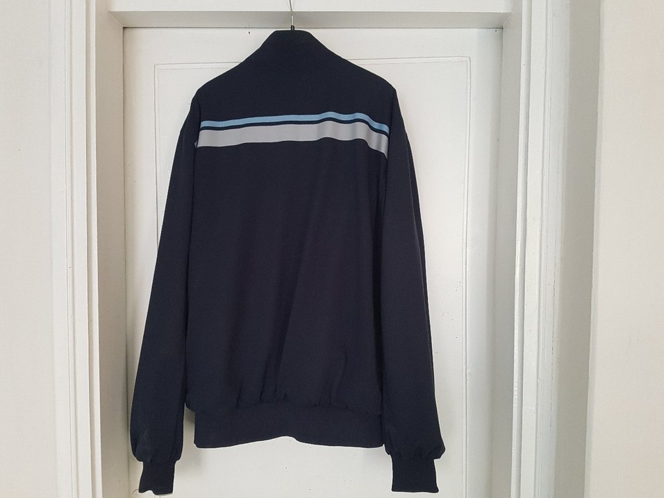 Gri, lacivert çift taraflı giyim,  Fermuarlı mont. - Görsel 5