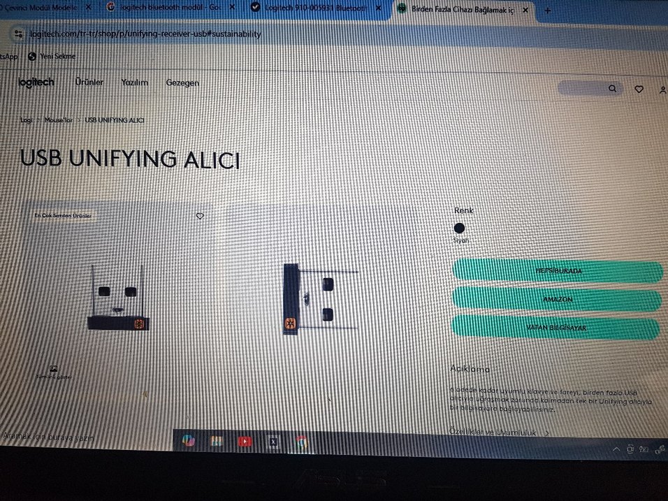 Logitech USB Unifying Alıcısı Siyah Metal - Görsel 2