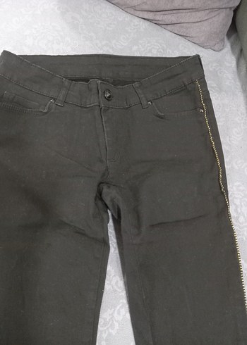 Kadın Siyah kot pantolon. pamuklu esnek. sorunsuz 38. - Görsel 3