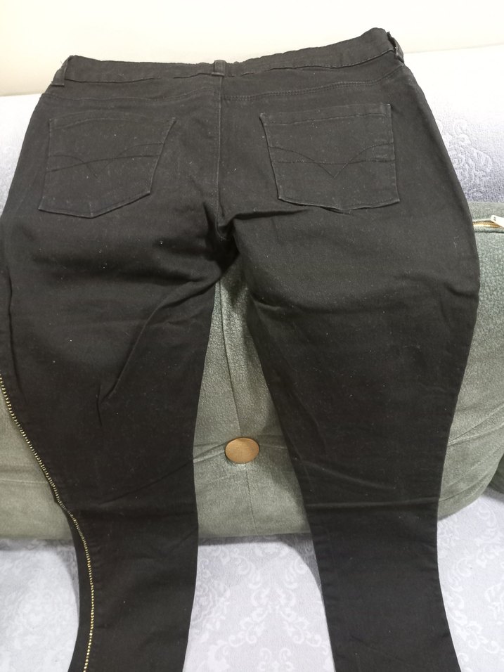 Kadın Siyah kot pantolon. pamuklu esnek. sorunsuz 38. - Görsel 2