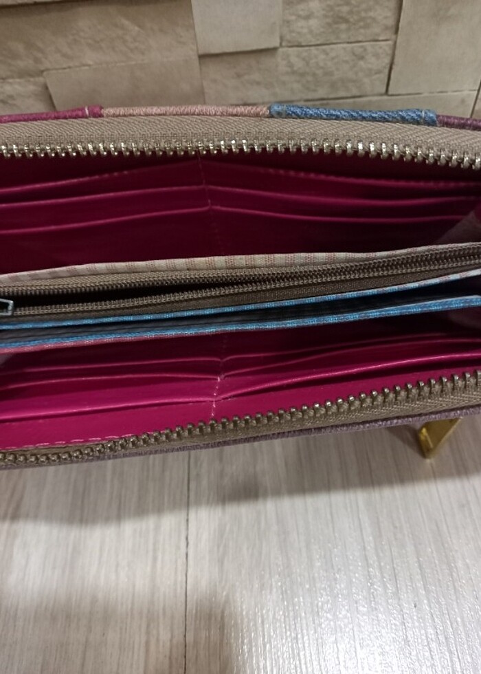 Geniş cüzdan. 3 gözlü fermuarlı  - Görsel 5