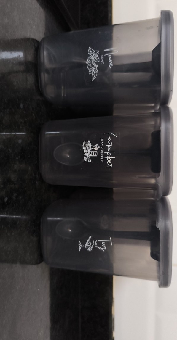 Siyah Plastik Baharatlık Seti 6'lı - Görsel 3