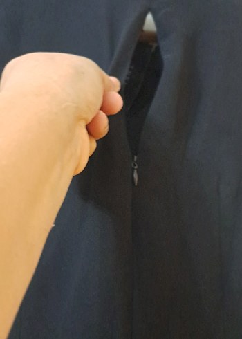 Siyah V Yaka Midi Gothic Mezuniyet Elbisesi - Görsel 8