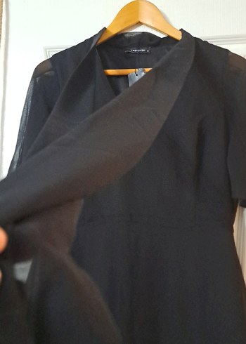 Siyah V Yaka Midi Gothic Mezuniyet Elbisesi - Görsel 2