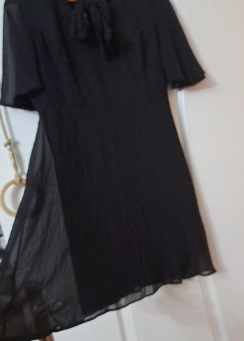 Siyah V Yaka Midi Gothic Mezuniyet Elbisesi - Görsel 5