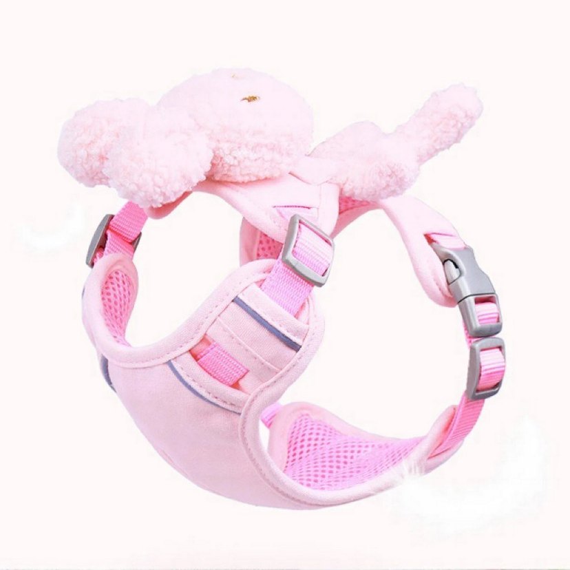 EVCİL HAYVAN PELUŞ AYICIKLI GÖĞÜS GEZDİRME TASMASI SETİ - Görsel 2