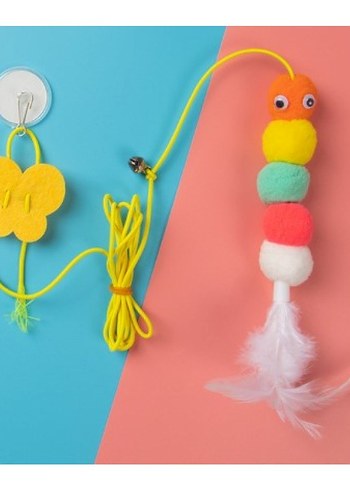 Elastik Yapışkanlı Kedi Oyun Oltası - Görsel 2