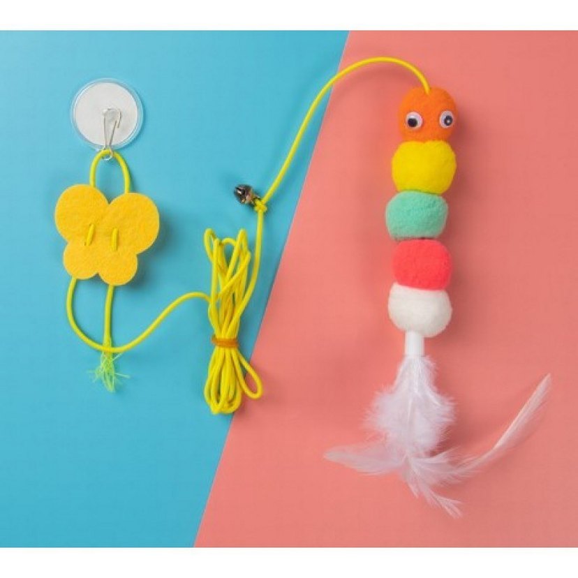 Elastik Yapışkanlı Kedi Oyun Oltası - Görsel 2