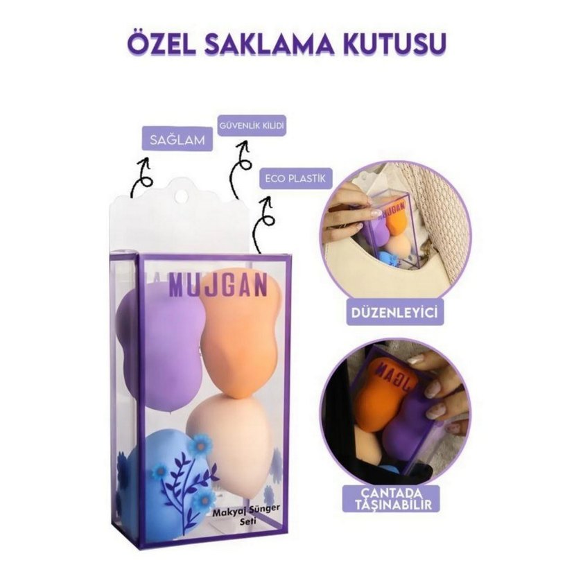 Renkli Makyaj Sünger Seti 4'lü MUJCAN - Görsel 3