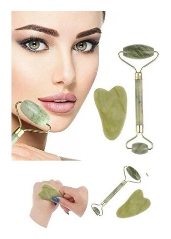 Jade Roller Gua Sha Taşı Seti - Görsel 2