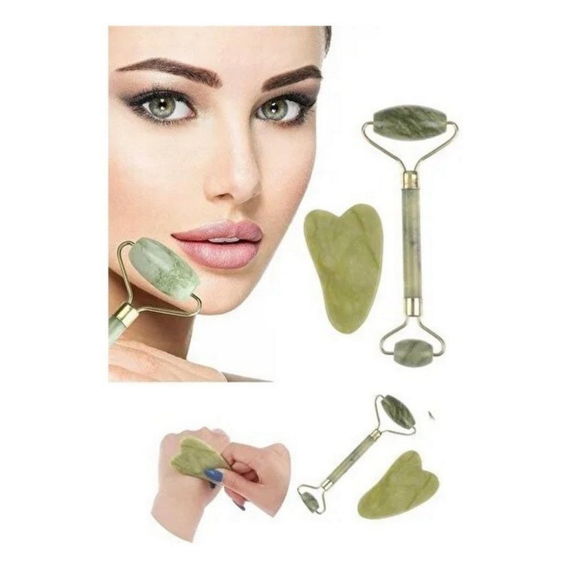 Jade Roller Gua Sha Taşı Seti - Görsel 2
