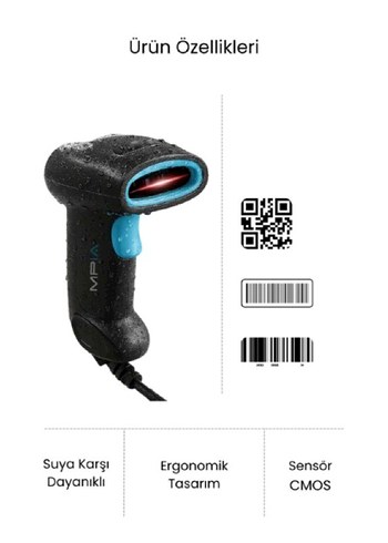 USB Kablolu 1D/2D Barkod & Karekod Okuyucu - Görsel 3