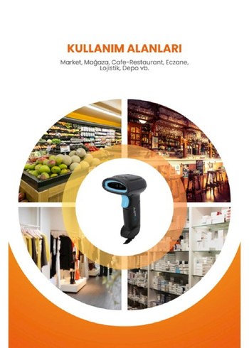 USB Kablolu 1D/2D Barkod & Karekod Okuyucu - Görsel 2