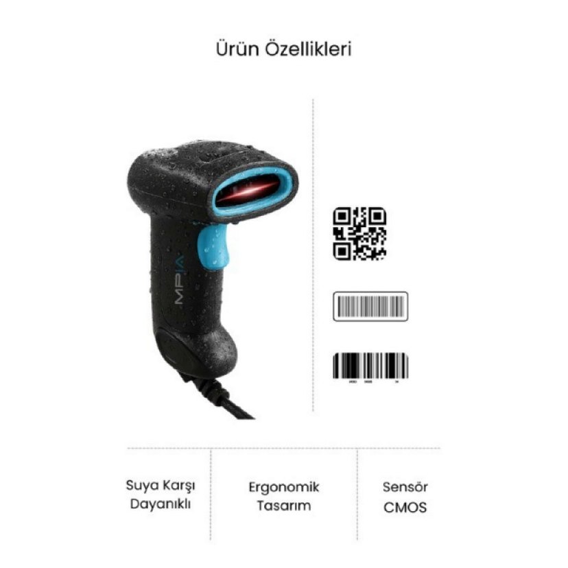 USB Kablolu 1D/2D Barkod & Karekod Okuyucu - Görsel 3